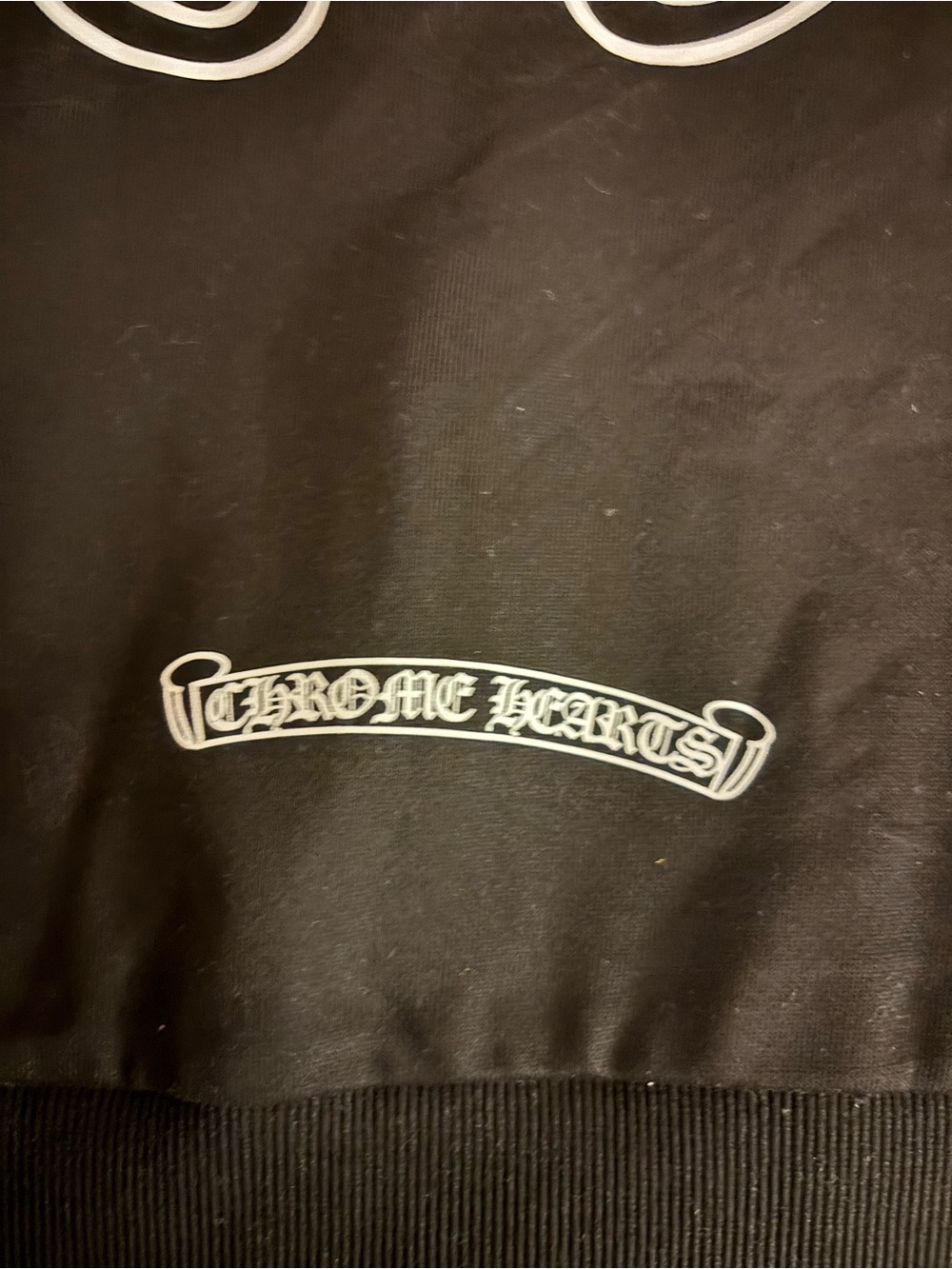 Chrome Hearts Black Jacket with White Logo Banner